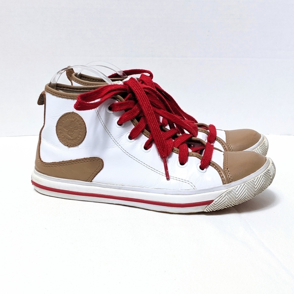 tan high top sneakers